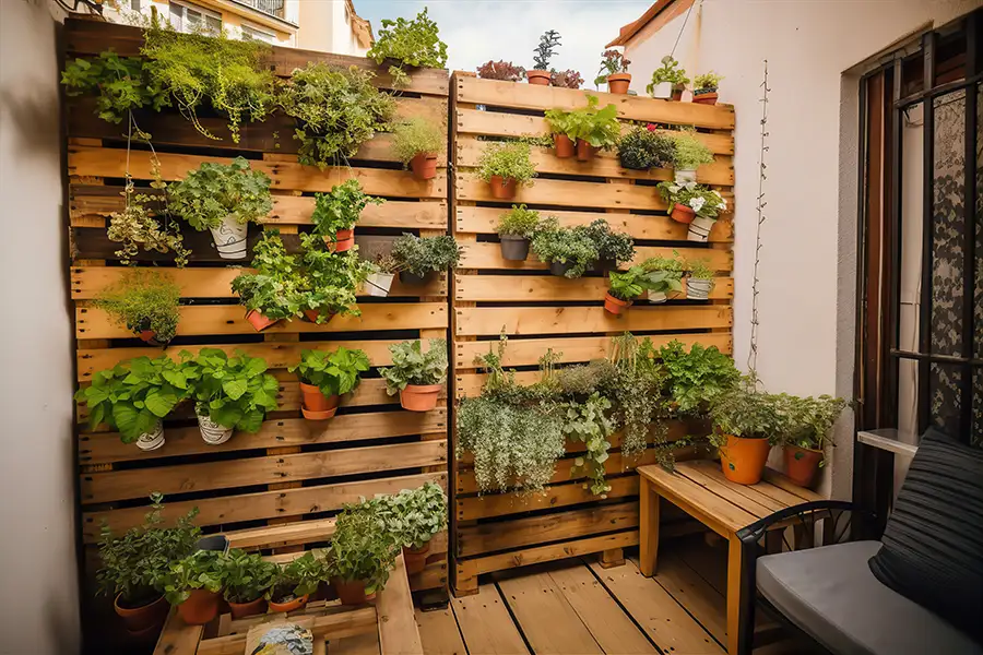 DIY pallet projects - Vertical Garden with variety of plants and herbs - Tampa Florida