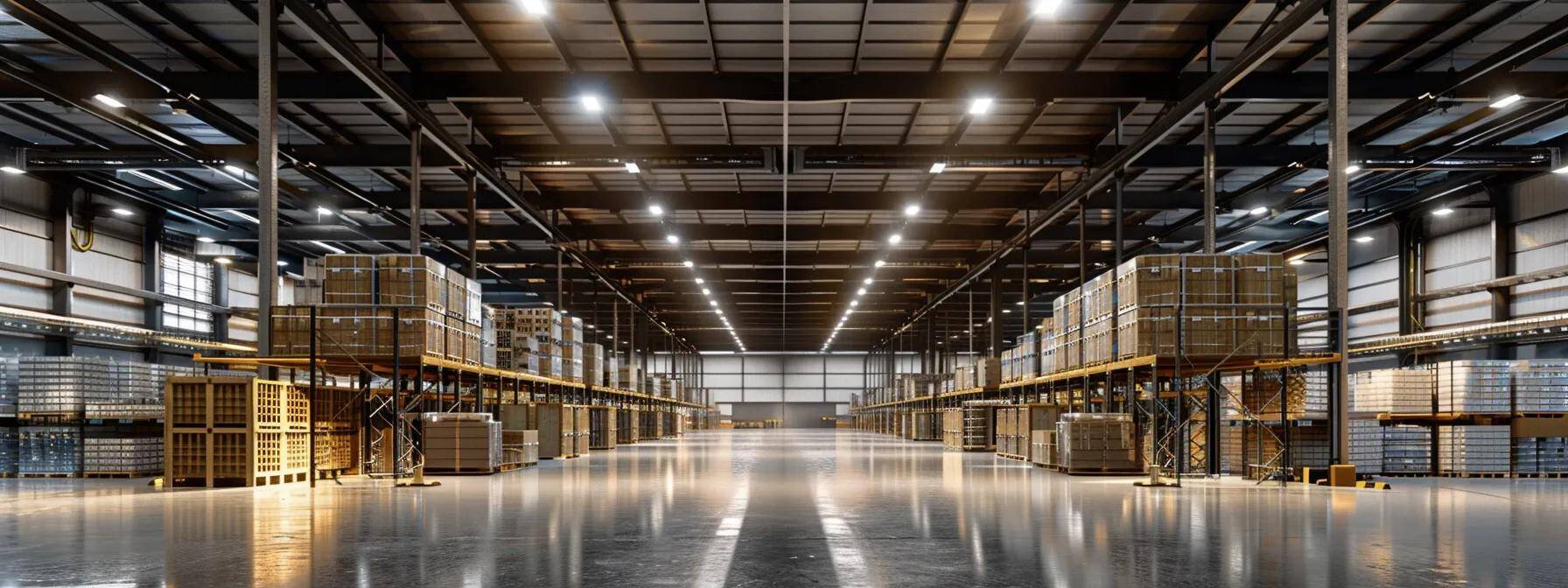 a modern warehouse filled with expertly stacked custom pallets, showcasing innovative design elements that optimize space and enhance supply chain efficiency, illuminated by stark overhead lights and surrounded by advanced sorting machinery. a modern warehouse filled with expertly stacked custom pallets, showcasing innovative design elements that optimize space and enhance supply chain efficiency, illuminated by stark overhead lights and surrounded by advanced sorting machinery.