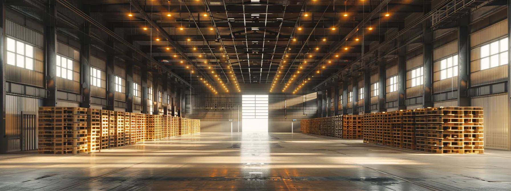 a sleek, modern warehouse interior showcases meticulously arranged wooden pallets, radiating efficiency and compliance with stringent quality standards, under bright, focused industrial lighting to emphasize their robust construction. a sleek, modern warehouse interior showcases meticulously arranged wooden pallets, radiating efficiency and compliance with stringent quality standards, under bright, focused industrial lighting to emphasize their robust construction.