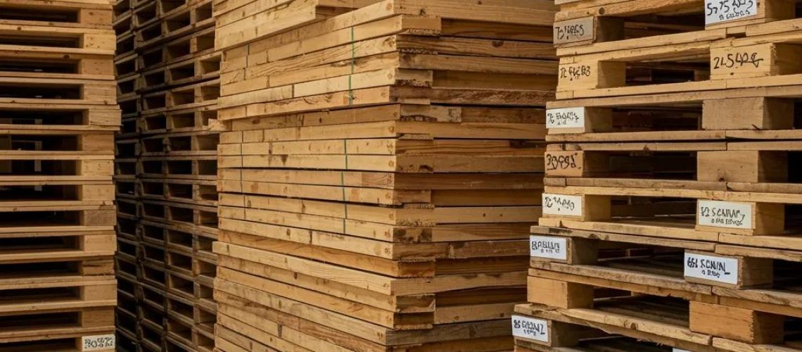 Variety of quality wooden pallets in a well-organized warehouse, emphasizing local sourcing in Lakeland, FL