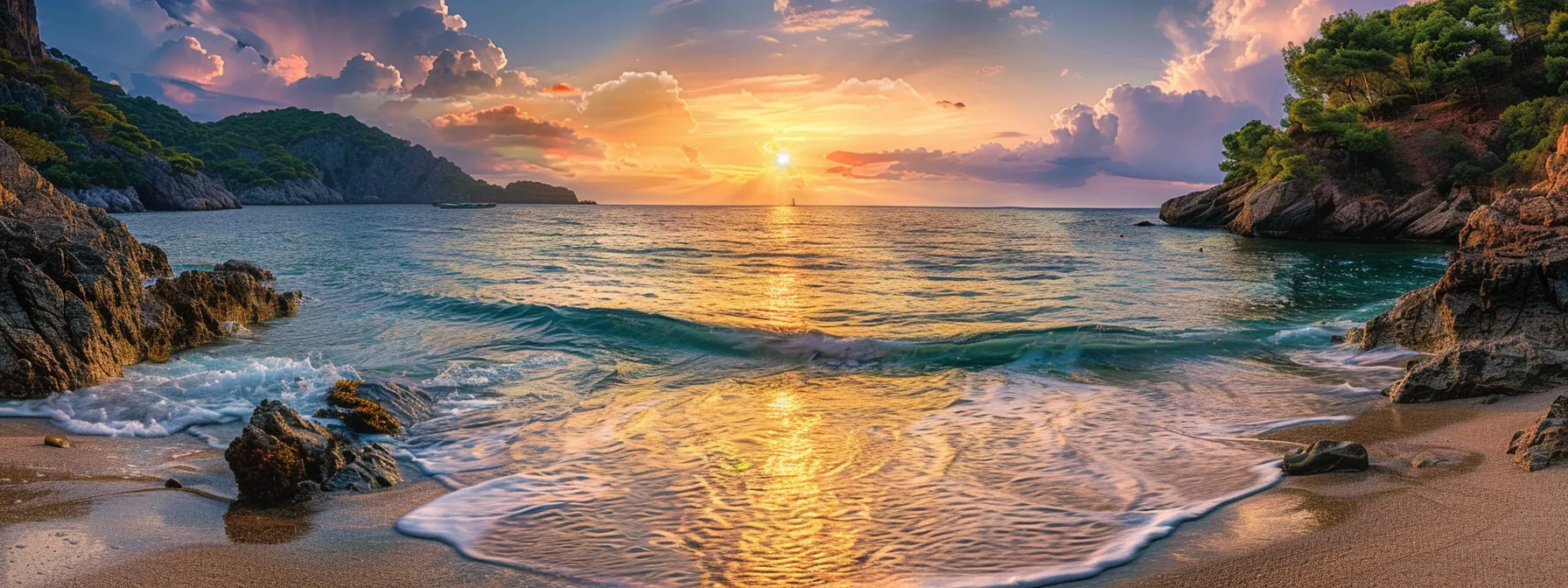 a breathtaking sunset over a tranquil beach, with vibrant oranges and purples reflecting off the gentle waves, creating an atmosphere of serenity and wonder. a breathtaking sunset over a tranquil beach, with vibrant oranges and purples reflecting off the gentle waves, creating an atmosphere of serenity and wonder.