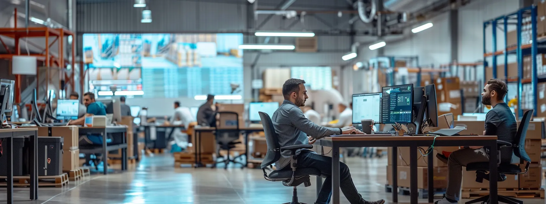 a dynamic office setting showcases a local pallet manufacturer in action, featuring employees engaged in strategic discussions while digital screens display real-time logistics data, highlighting their competitive advantages in delivery efficiency and customer service. a dynamic office setting showcases a local pallet manufacturer in action, featuring employees engaged in strategic discussions while digital screens display real-time logistics data, highlighting their competitive advantages in delivery efficiency and customer service.