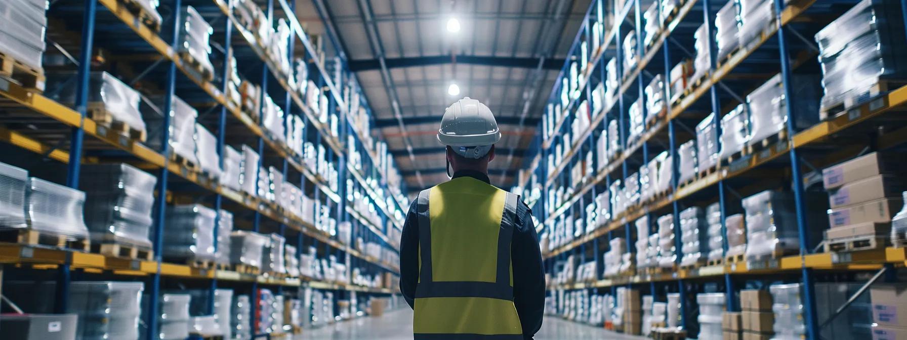 a focused warehouse manager reviews an array of efficient pallet solutions in a modern, organized warehouse, strategically illuminated by bright overhead lights, highlighting the thoughtful layout and diverse pallet configurations. a focused warehouse manager reviews an array of efficient pallet solutions in a modern, organized warehouse, strategically illuminated by bright overhead lights, highlighting the thoughtful layout and diverse pallet configurations.